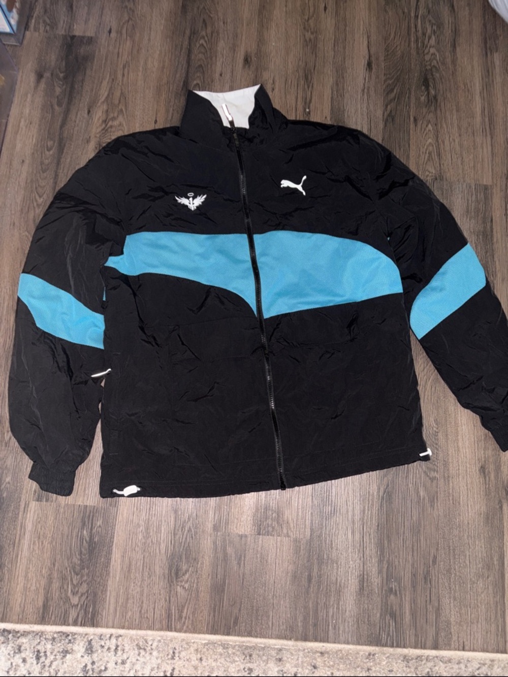 Puma Black & Light Blue Men's Windbreaker Jacket